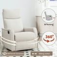 thumbnail image 3 of Bellemave Manual Recliner Chair with Massage and Heating Home Theater Recliner Rocking Chair Nursery Swivel and Rocker Chair with High Back in Fabric for Living Room, Bedroom (Beige), 3 of 8