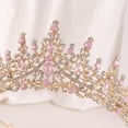 thumbnail image 4 of Nvzi Tiara de boda para novia, diadema de princesa, corona de novia, joyería para el cabello con diamantes de imitación de cristal,graduación, boda, fiesta de disfraces (AB), 4 of 4
