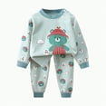 thumbnail image 3 of HCNTES Toddler Baby Boys 2-piece Pajamas Sleepwear Spring Fall Winter Clothes For Kids Long Sleeve Shirt Tops + Pants Loungewear Outfits Set(A01-Light Blue,3-6 Months), 3 of 3