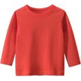 thumbnail image 3 of Niños Pequeños Niñas Niños Manga Larga Tops Color Sólido Cuello Redondo Sudadera Casual Básica Otoño Camiseta Jersey Tops, 3 of 5
