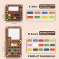 thumbnail image 5 of Mini Watercolor Paint Set, Wooden Mini Portable Paint Palette Travel Kit with 12/24 Color Paints, PortableTravel Water Color Kit for Beginners, Artists Painting, 5 of 6