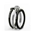 thumbnail image 4 of 1.85 Ct Round Cut Zirconia Black Stainless Steel Wedding Ring Set Women's Size 5, 4 of 6