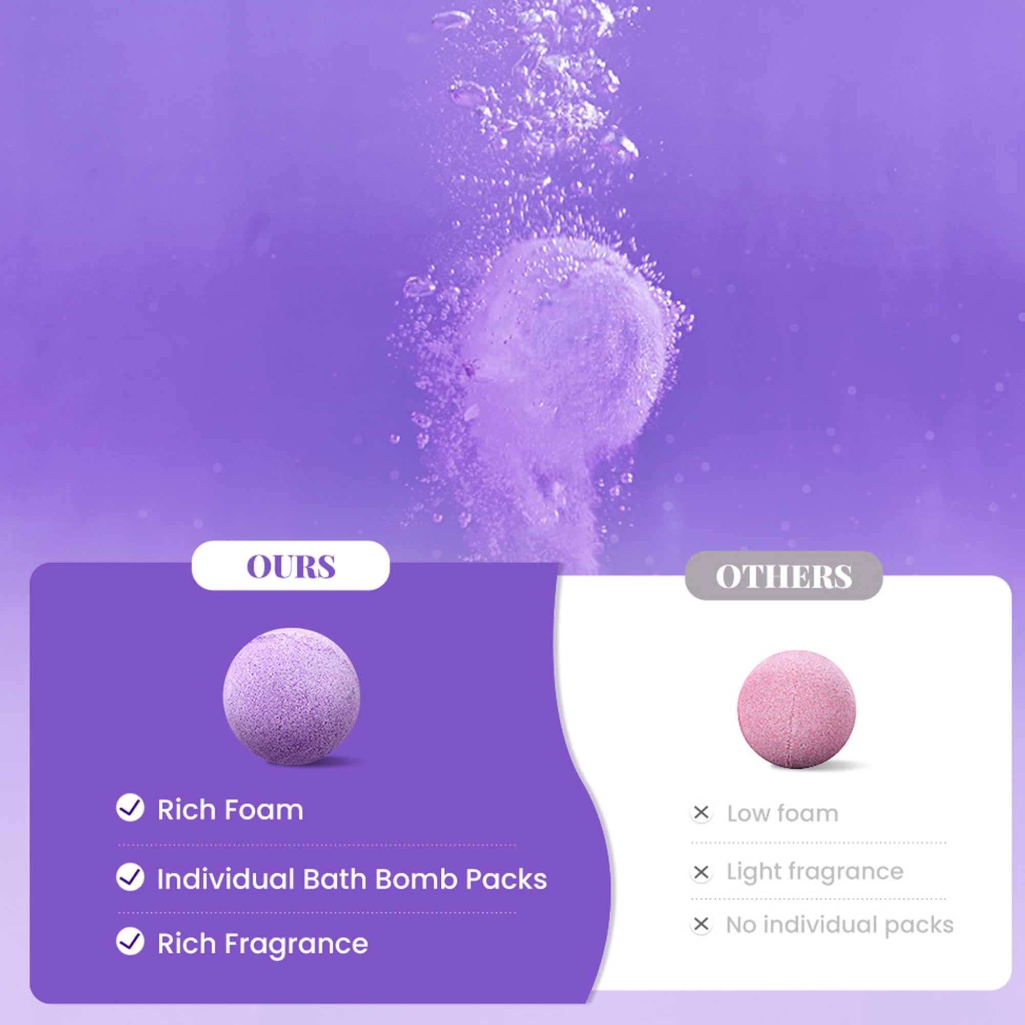 Body & Earth Lavender Bath Bombs Gift Set, 10 Count photo 2