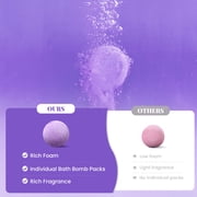 Bath Bombs Gift Set for Women Relaxing - 10 x 3.5oz Lavender Scent Fizzies Bath Set Essential Oils, Handmade Birthday Gifts for Her