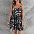 thumbnail image 2 of IROINNID Women's Sleeveless Surplice Dress Round Neckline Summer Spaghetti s Vintage Dress Pleated Flowy Swing Tunic Mini Dress Regular Print Dress, 2 of 5