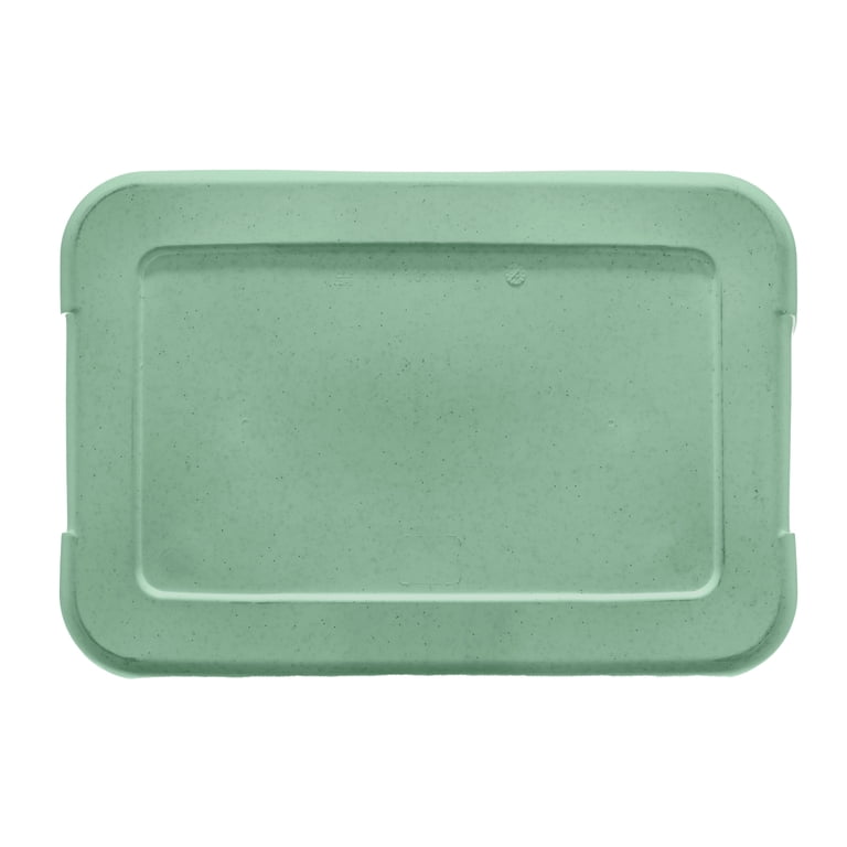 Mainstays Plastic Rectangle Laundry Basket, Sage Green, 2 Bushel