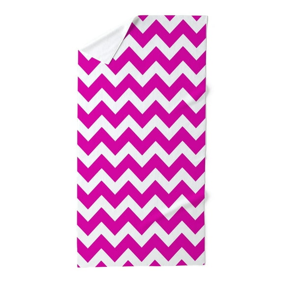 CafePress - Pink And White Zigzag Stripes - Large Beach Towel, Soft 30"x60" Towel with Unique Design