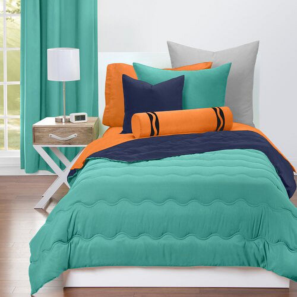 Crayola Turquoise Blue and Hot Magenta Reversible Comforter Set