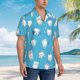 thumbnail image 3 of Balery Cute Healthy Teeth Camisas hawaianas de manga corta para hombre, camisas playeras de corte holgado, camisas de vacaciones con botones,3X-Large, 3 of 7