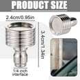 thumbnail image 3 of 2Pcs Water Nozzle Stainless Steel Shower Nozzle 1/4 Quick Pressure Washer Fitting for Flower Vegetable Watering, 3 of 8
