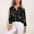 thumbnail image 3 of Black Gold Marble Pattern Long Sleeve Blouse Woman Streetwear Casual Shirts Summer Oversize Woman Streetwear Clothing Birthday Present, 3 of 7