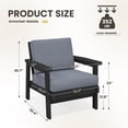 thumbnail image 4 of SERWALL 2PCS Outdoor HDPE Patio Couch Sets with Cushions, Weather-Resistant Patio Furniture for Poolside, Patio, Balcony, Porch & Backyard, Black / Grey, 4 of 10