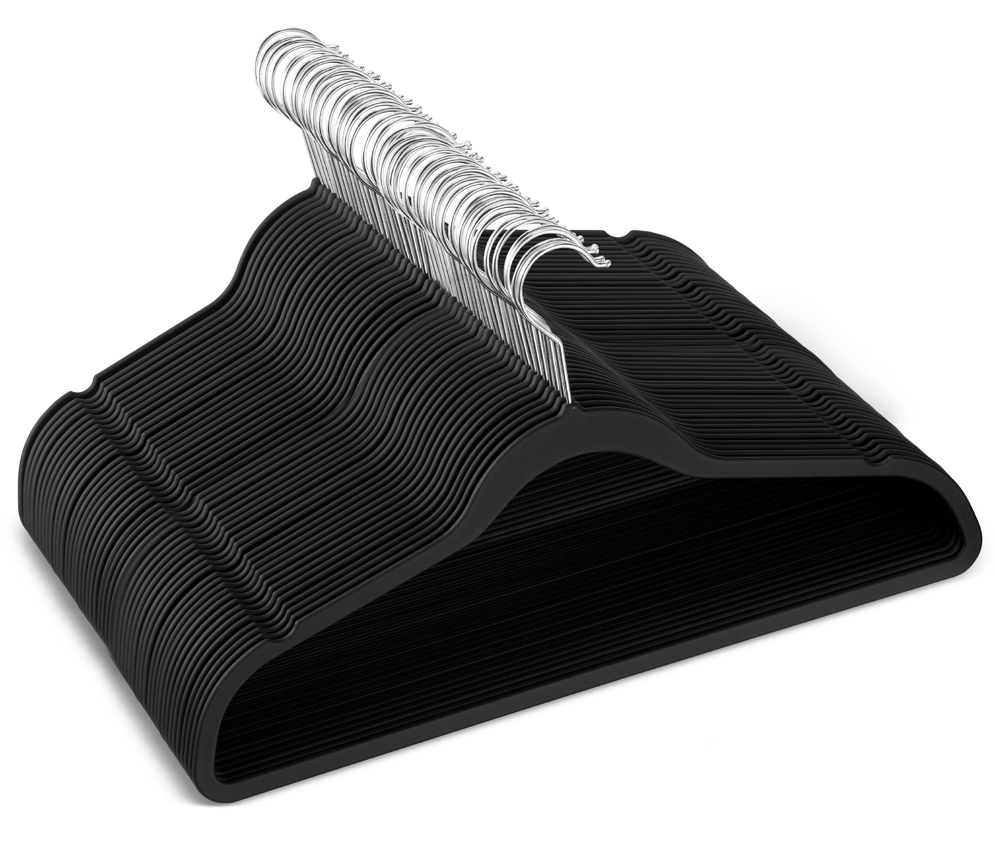 Rubber Coated Plastic Hangers, Non Slip Plastic Coat Hangers 50pk