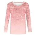 thumbnail image 4 of Jinhomg Women's Plus Size T Shirts Fashion 3/4 Sleeve Floral Printed Tunic Tops Fall Casual Loose Out Wear Pullovers Pink S, 4 of 6