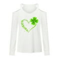 thumbnail image 4 of Guluxicc St. Patrick's Day Shirts for Women Clover Graphic Tees Shamrock Printed Tunic Tops Casual Off Shoulder Long Sleeve T-Shirt, M, 4 of 5