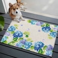 thumbnail image 3 of 2x3 Ft Entryway Area Rug, Blue Hydrangea Kitchen Rug Runner Washable Floor Mat, Linen Texture Butterfly Spring Floral Non Slip Indoor Door Mat Throw Carpet for Bathroom Living Room Bedroom, 3 of 8