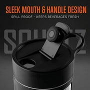 Squatz 22Oz Electric Shaker Bottle Automatic Blending Flask for Protein USB-Rechargeable (Black)