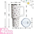 thumbnail image 2 of Cow Gifts 40 Oz Tumbler with Handle and Lid Straw, Pastel Cow Print Stainless Steel Double Walled Vacuum Insulated Cup, Pets Lover Birthday Gifts for Women Girls, 2 of 6