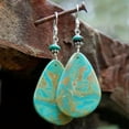 thumbnail image 5 of HOOUN Vintage Turquoise Silver Plated Dangle Earrings for Women Wedding Party Jewelry-je0622, 5 of 7