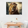 thumbnail image 2 of Nawypu  Set Lion and Lioness Canvas Wall Art Brown Lion with Gold Crown King Animal Picture Artwork for Bedroom Home Decor Stretched and Framed Ready to Hang Each Size, 2 of 4