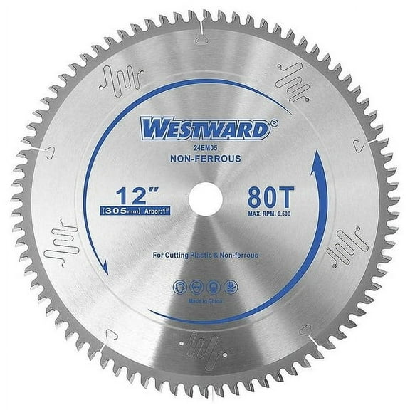 Westward 12",80-Teeth Circular Saw Blade 24EM05