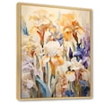 thumbnail image 2 of Designart "Serene Blooms: Beige And Blue Minimalist Irises I" Irises Floater Framed Wall Art Prints, 2 of 5