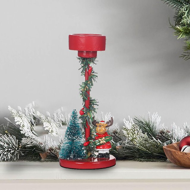 Candelabro de Navidad para decoración, candelabro de árbol de Navidad para decoración, soporte de resina para velas, soporte para velas de árbol de Navidad para decoración del hogar, soporte para sala