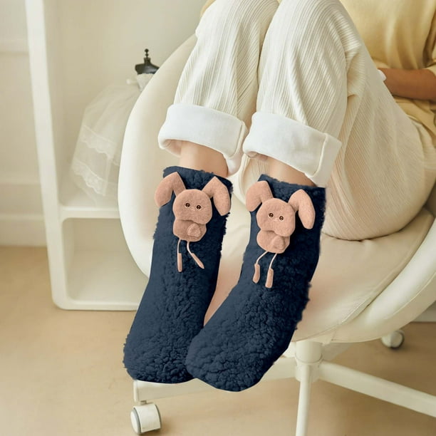 Calcetines cómodos para mujer, regalos de invierno, calcetines de forro polar gruesos, calcetines casuales regulares para mujer
