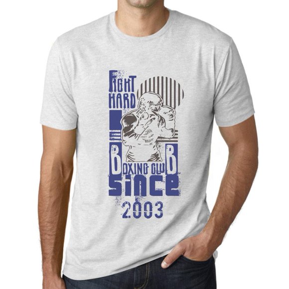 Men's Graphic T-Shirt Boxing Club Fight Hard Since 2003 21st Birthday Anniversary 21 Year Old Gift 2003 Vintage Eco-Friendly Short Sleeve Novelty Tee