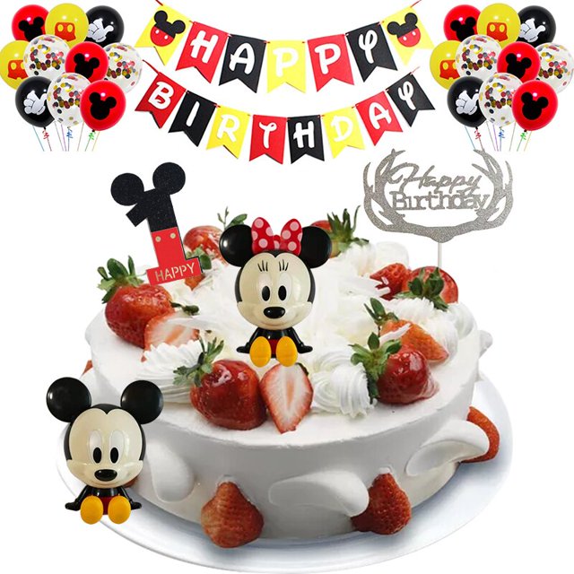 Adornos de Decoración de Pastel de fiesta de Mickey mouse y Minnie Mouse, suministros de decoración de fiesta de cumpleaños de bebé, regalo de cumpleaños