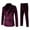 Claret, variant on Odeerbi Suit Sets for Men Suit Cover Slim Double-breasted Solid Color Evening Dress Best Suit Wine