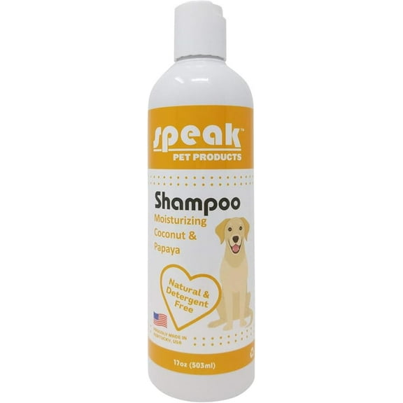 Speak Pet Products Natural Dog Shampoo, Moisturizing Coconut Papaya, 17oz