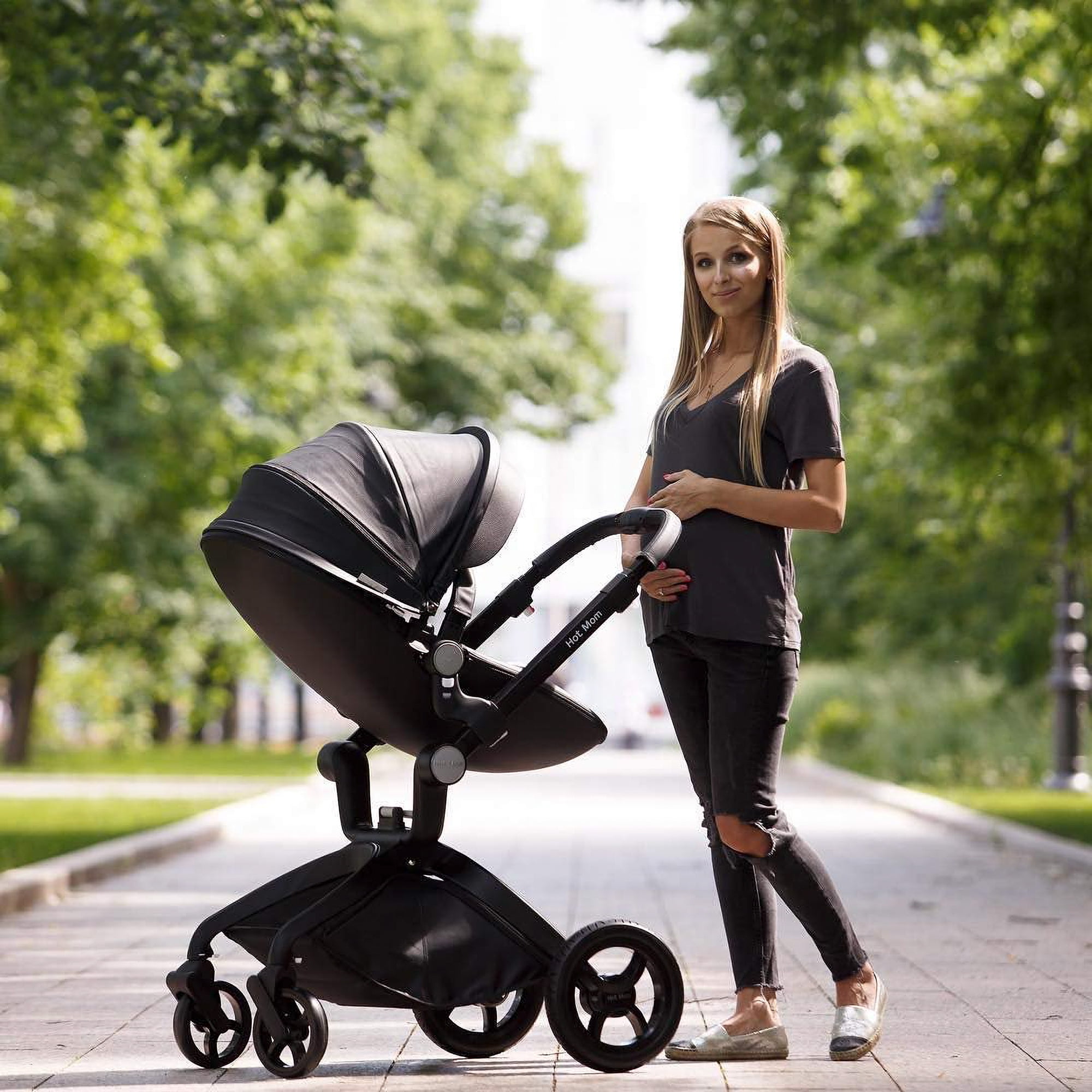 Black pram stroller online