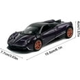 thumbnail image 2 of 1:32 Alloy DieCast Metal Cars Model Collectible Pagani Huayra Dinastia Pull Back Vehicle, Pull Back Model Cars with Light and Sound，Children's Christmas Birthday Gifts,etc.(Purple), 2 of 6