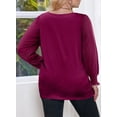 thumbnail image 2 of Camiseta tipo túnica Eytino para mujer, talla grande, manga larga, color morado, 1X, 2 of 2
