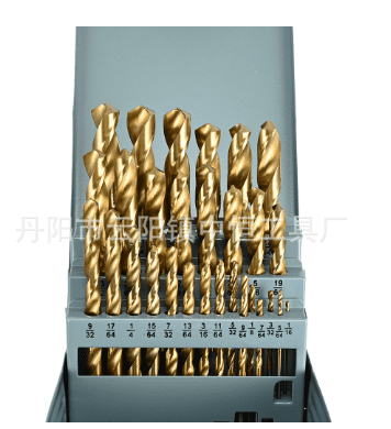 29Pcs/Set HSS Drill Bits Gold Drill Bit Set 135°Tip Metric Twist Drill Bit Kit for Metal Iron Steel Alloy Copper with Storage Case