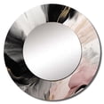 thumbnail image 2 of Designart "Fluid Stone in Pink and Gold" Abstract Marble Rund Mirror For Wall Decor - Large Pink Round Print Mirror - Round Modern Mirror - Wall Mounted Round Large Mirror - 23" x 23", 2 of 6