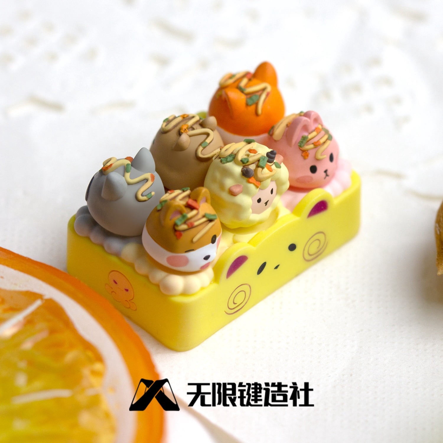 Handmade Resin Takoyaki Artisan Keycap 1.5u, Japanese Octopus Balls Food Keycap for MX Switch Mechanical Keyboard