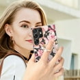 thumbnail image 4 of For Samsung Galaxy S23 Ultra Floral Case with Ring Holder Kickstand - Slim and Lightweight, Military-Grade Shockproof Protection, Women & Girls' Style Case Designed for Galaxy S23 Ultra, Pink Flower, 4 of 5