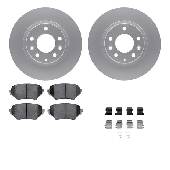 Dynamic Friction Company Front Geospec Brake Rotors with 5000 Euro Ceramic Brake Pads includes Hardware 4612-80003