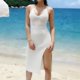 thumbnail image 1 of TaTaai Womens Knitted Long Spaghetti Strap Hollow Out Dress Solid Color Casual Fashion Soft Stretchy Comfortable Dress for Spring Summer Daily Vacation Wear Gift, 1 of 7