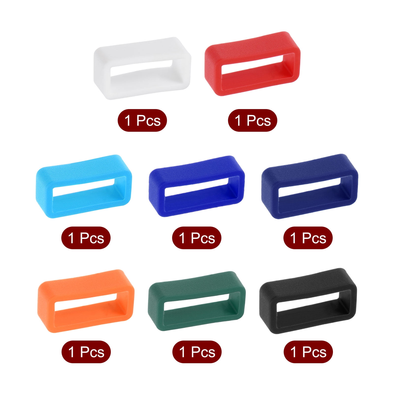 Unique Bargains 16mm Silicone Watch Band Strap Loops Replacement Fastener 16mm