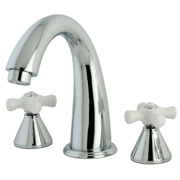 Kingston Brass KS2361PX Naples Two-Handle Deck Mount Roman Tub Faucet, Polished Chrome