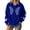 Royal Blue, variant on CharmCyan Women's Casual Loose Winter Butterfly Zipper Hooded Long Sleeve Pocket Jacket Black L
