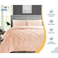 thumbnail image 3 of HNB Store 3pc Duvet Cover Set | Microfiber Made | Full/Queen Size Duvet Cover with 2 Pillowcases | Peach | Pinch, 3 of 7