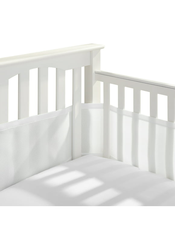 BreathableBaby Breathable Mesh Liner For Full-Size Cribs, Classic 3mm Mesh, White