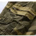 thumbnail image 5 of Men's Shorts Gym Casual Cargo Shorts Elastic Waist Drawstring Cotton Loose Fit Outdoor Bermuda Shorts Multi Pockets Loose Casual Pants Straight Leg Pants Mens Athletic Shorts on Clearance, 5 of 9