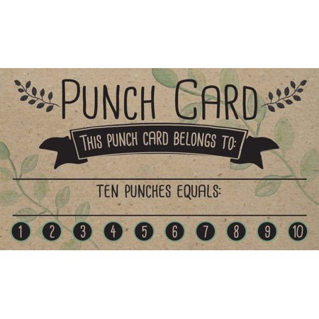 Punch Cards for Loyalty Rewards – Set of 50 Kraft Vouchers for Small Business, Coffee Shop, Salon, Retail – Blank Gift Reward Stationery for Customer Incentives and Return Promotions (50)