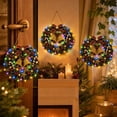 thumbnail image 2 of DIY Christmas Wreath Kit with LED Lights, Light-Up Pearl Painting Kit, Diamond Art Wreath for Adults, Beaded Christmas Wreath Ornament for Door & Wall, 7.9" × 7.9", Akmoler, 2 of 6