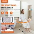 thumbnail image 2 of VEVOR Swivel Shower Chair 360 Degree,Adjustable Shower Seat with Armrests and Backrest for Inside Shower or Bathtub,Non-Slip Rotating Bathtub Chair Seat for Elderly Disabled Injured,400lbs Capacity, 2 of 9